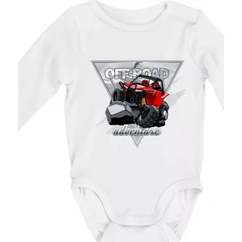ATV adventure buggy - Body kojenecké s dlouhým rukávem - Dlouhý r. 3-6 měs ( Bílá )