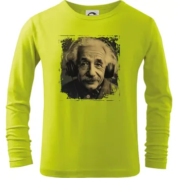 Chlapecké tričko Albert se sluchátky - Triko dětské Long Sleeve - 134 cm/8 let ( Limetková )