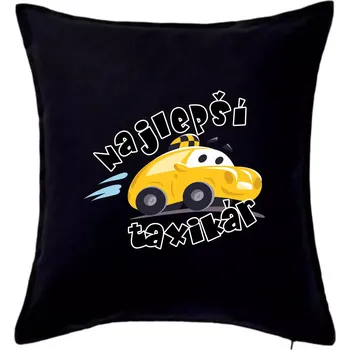 Polštář Nejlepší taxikář kreslený - Polštář 50x50 - 50x50 - Pouze potah ( Černá )