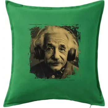 Polštář Albert se sluchátky - Polštář 50x50 - 50x50 - Včetně výplně ( Středně zelená )
