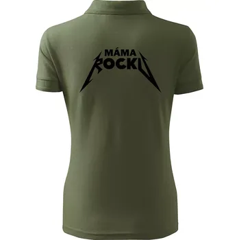 Máma rocku metal - Polokošile dámská Pique Polo - XS ( Khaki )
