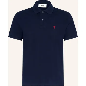 Pánská košile Ami Paris Pánská Polokošile Z Piké Regular Fit, tmavě modrá, M