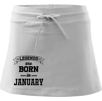 Dámská sukně Legends are born in January - Sportovní sukně - two in one - S ( Bílá )