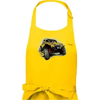 Kuchyňská zástěra Žlutý offroad s navijákem - Pánská zástěra na vaření - Univerzální velikost ( Žlutá )
