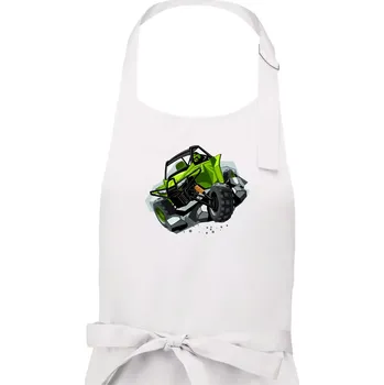 Kuchyňská zástěra ATV bugina zelená - Pánská zástěra na vaření - Univerzální velikost ( Bílá )