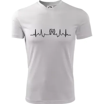 Shih-tzu ekg hlava - Dětské triko sportovní (dresovina) - 158 cm/12 let ( Bílá )