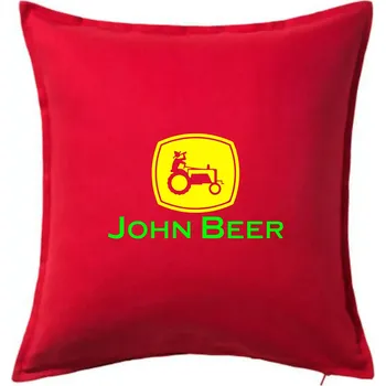 Polštář John Beer traktor - Polštář 50x50 - 50x50 - Pouze potah ( Červená )