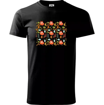 Folklor - devět lišek - Triko extra velké (5-8XL) - 6XL ( Černá )