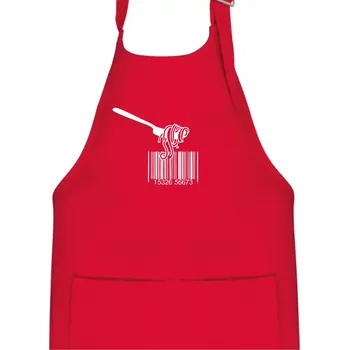Kuchyňská zástěra Čárový kód pasta - Dětská zástěra na vaření - Univerzální velikost ( Červená )