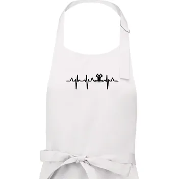 Kuchyňská zástěra EKG otužování - Pánská zástěra na vaření - Univerzální velikost ( Bílá )