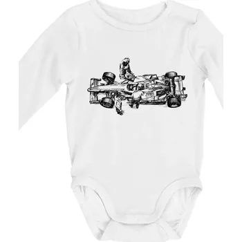 Kojenecké oblečení Formule v depu - Body kojenecké s dlouhým rukávem - Dlouhý r. do 3 měs ( Bílá )