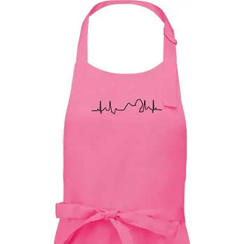 Kuchyňská zástěra Shih-tzu ekg obrys - Pánská zástěra na vaření - Univerzální velikost ( Růžová )
