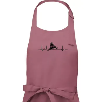 Kuchyňská zástěra EKG sněžný skútr - Dámská zástěra na vaření - Univerzální velikost ( Starorůžová )