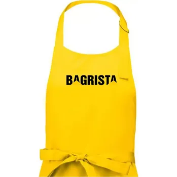 Kuchyňská zástěra Bagrista nápis - Dámská zástěra na vaření - Univerzální velikost ( Žlutá )