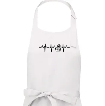 Kuchyňská zástěra Otužilec EKG 10 - Pánská zástěra na vaření - Univerzální velikost ( Bílá )