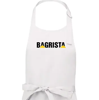 Kuchyňská zástěra Bagrista nápis - Dámská zástěra na vaření - Univerzální velikost ( Bílá )