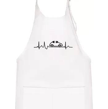 Kuchyňská zástěra EKG elektromobilita - Dětská zástěra na vaření - Univerzální velikost ( Bílá )