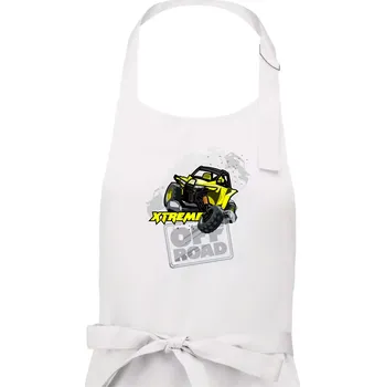 Kuchyňská zástěra ATV xtreme race - Pánská zástěra na vaření - Univerzální velikost ( Bílá )