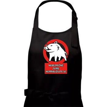 Kuchyňská zástěra Nebezpečné zvíře - Pánská zástěra na vaření - Univerzální velikost ( Černá )