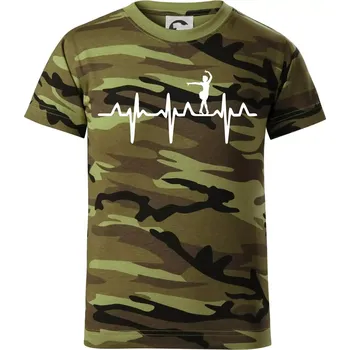 EKG tanečnice salsy - Dětské maskáčové triko - 146 cm/10 let ( Zelený maskáč )