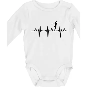 Kojenecký body EKG tanečnice salsy - Body kojenecké s dlouhým rukávem - Dlouhý r. do 3 měs ( Bílá )