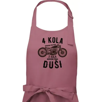 Kuchyňská zástěra 4 kola vs 2 kola - Dámská zástěra na vaření - Univerzální velikost ( Starorůžová )