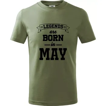 Legends are born in May - Tričko dětské bavlněné - 104-110cm / 3-4 roky ( Khaki )