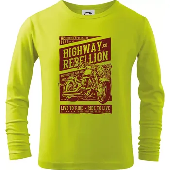 Dětská móda Highway Rebellion - Triko dětské Long Sleeve - 134 cm/8 let ( Limetková )