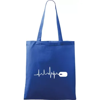 Nákupní taška EKG myš - Taška bavlněná - 42 x 38 cm ( Královská modrá )