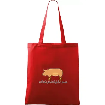 Nákupní taška Nebudu jezdit jako prase - Taška bavlněná - 42 x 38 cm ( Červená )