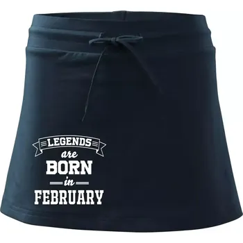 Dámská sukně Legends are born in February - Sportovní sukně - two in one - S ( Námořní modrá (velmi tmavá - téměř černá) )