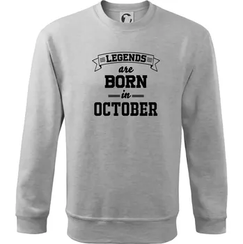 Chlapecké tričko Legends are born in October - Mikina Essential dětská - 158 cm/12 let ( Světlešedý Melír )