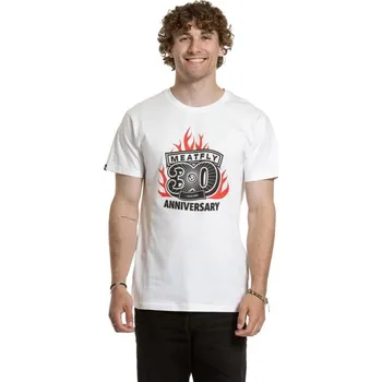 Pánské tričko Pánské Tričko Meatfly Flame 2025 White XL