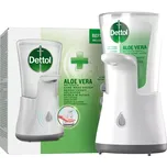 Dettol Bezdotykový dávkovač mýdla bílý + mýdlo Jemná aloe 250 ml