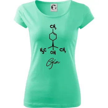 Dámské tričko Barová chemie - gin - Dámské triko Pure - XS ( Mátová )