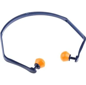 Špunt do uší Ušní zátky jednorázové, Modrá, oranžová, s páskem, POM 24dB 10 párů v balení CE, EN 352-2