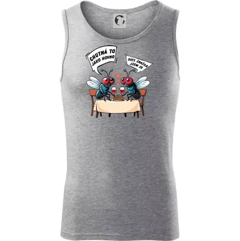 Mouchy večeře - Tílko pánské Core - 2XL ( Tmavě šedý melír )