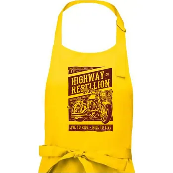 Kuchyňská zástěra Highway Rebellion - Pánská zástěra na vaření - Univerzální velikost ( Žlutá )