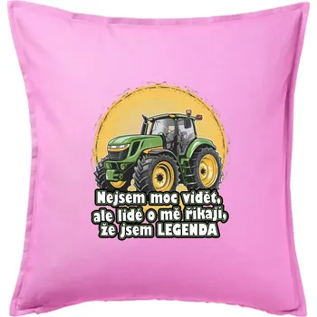 Polštář Legenda traktor - Polštář 50x50 - 50x50 - Pouze potah ( Růžová )