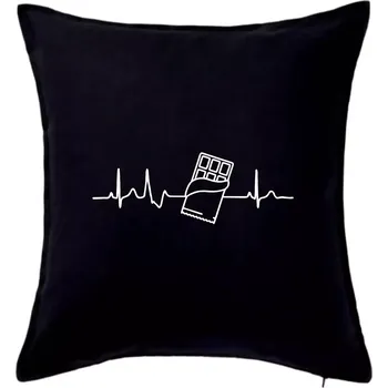 Polštář EKG čokoláda - Polštář 50x50 - 50x50 - Pouze potah ( Černá )