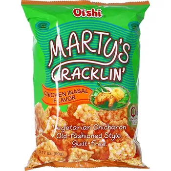 Chips Chipsy s příchutí grilovaného kuřete, Marty's Cracklin' 90 g - Oishi