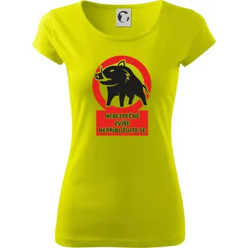 Nebezpečné zvíře - Dámské triko Pure - XL ( Limetková )