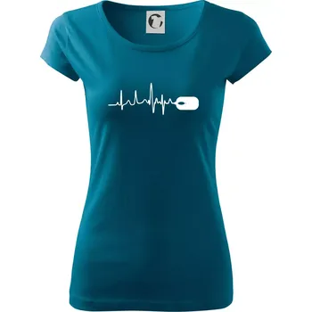 Dámské tričko EKG myš - Dámské triko Pure - S ( Petrolejová )