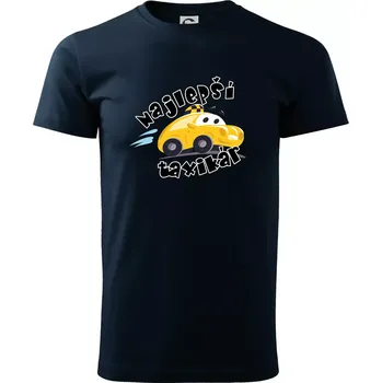 Pánské tričko Nejlepší taxikář kreslený - Triko extra velké (5-8XL) - 7XL ( Námořní modrá (velmi tmavá - téměř černá) )