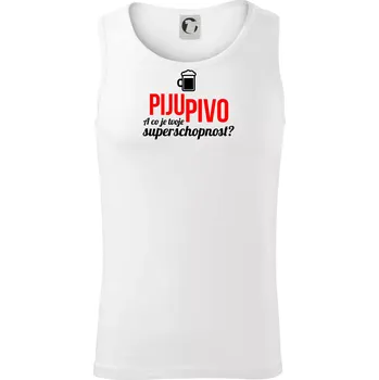 Já piju pivo - tvoje superschopnost? rovný nápis - Tílko pánské Core - XL ( Bílá )