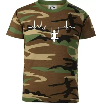 Chlapecké tričko EKG houpačka - Dětské maskáčové triko - 146 cm/10 let ( Hnědý maskáč )