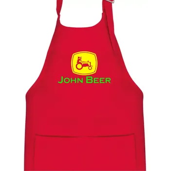 Kuchyňská zástěra John Beer traktor - Dětská zástěra na vaření - Univerzální velikost ( Červená )