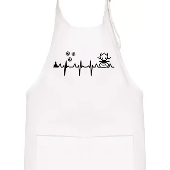 Kuchyňská zástěra EKG Vánoce Vločky a sob - Dětská zástěra na vaření - Univerzální velikost ( Bílá )