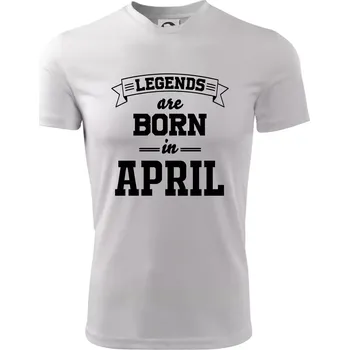 Chlapecké tričko Legends are born in April - Dětské triko sportovní (dresovina) - 158 cm/12 let ( Bílá )
