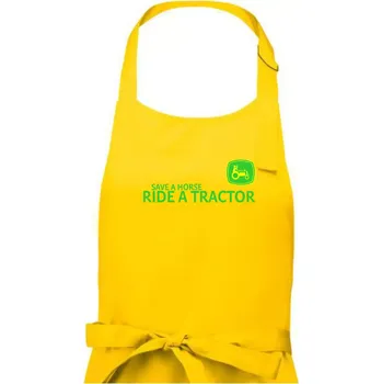 Kuchyňská zástěra Save horse, ride tractor - Pánská zástěra na vaření - Univerzální velikost ( Žlutá )
